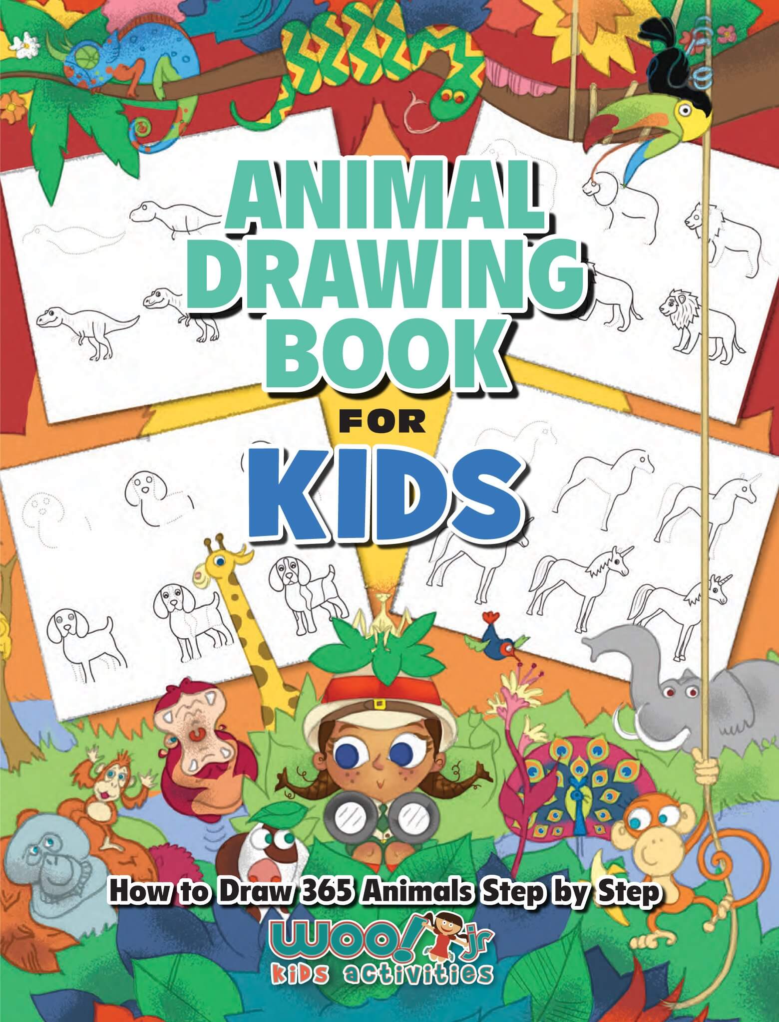 How to draw Zoo Animals and Words: Easy & Fun Drawing and first Words Book  for Kids Age 6-8 (Paperback)