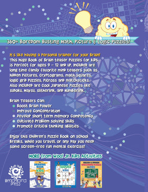 The Big Brain Teasers Book for Kids: Boredom Busting Math, Picture and Logic Puzzles - Woo! Jr. Kids Activities