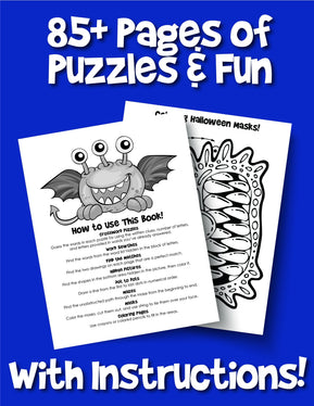 Halloween Activity Book For Kids: Reproducible Games, Worksheets And Coloring Book - Woo! Jr. Kids Activities