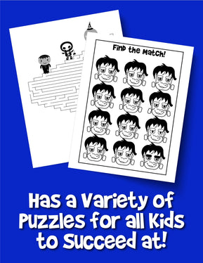 Halloween Activity Book For Kids: Reproducible Games, Worksheets And Coloring Book - Woo! Jr. Kids Activities