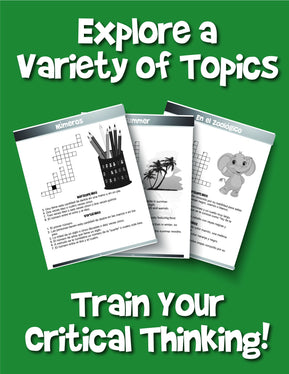 English and Spanish Crossword Puzzles for Kids: Reproducible Worksheets for Classroom & Homeschool Use - Woo! Jr. Kids Activities