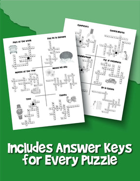 English and Spanish Crossword Puzzles for Kids: Reproducible Worksheets for Classroom & Homeschool Use - Woo! Jr. Kids Activities