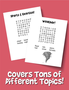 Word Search for Kids Ages 6-8: Reproducible Worksheets for Classroom & Homeschool Use - Woo! Jr. Kids Activities