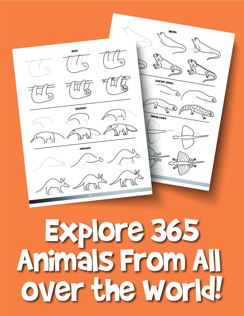 The Animal Drawing Book for Kids: How to Draw 365 Animals, Step by Step - Woo! Jr. Kids Activities