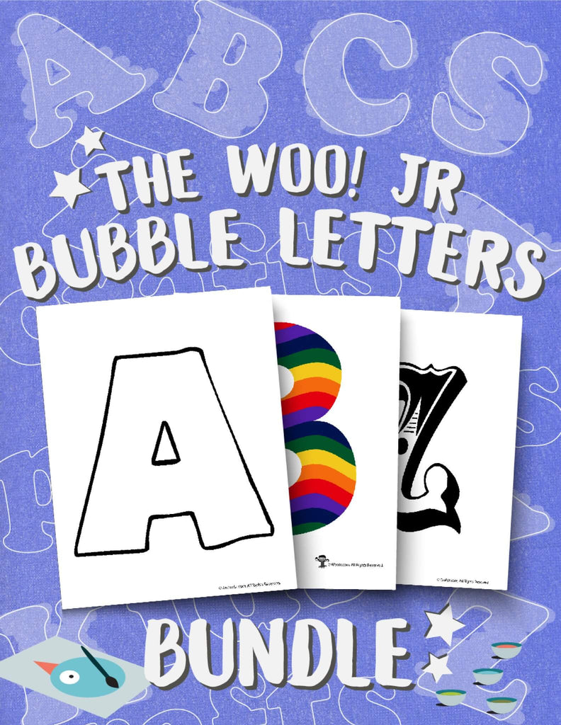 Printable PDF Bubble Letters Bundle - Woo! Jr. Kids Activities