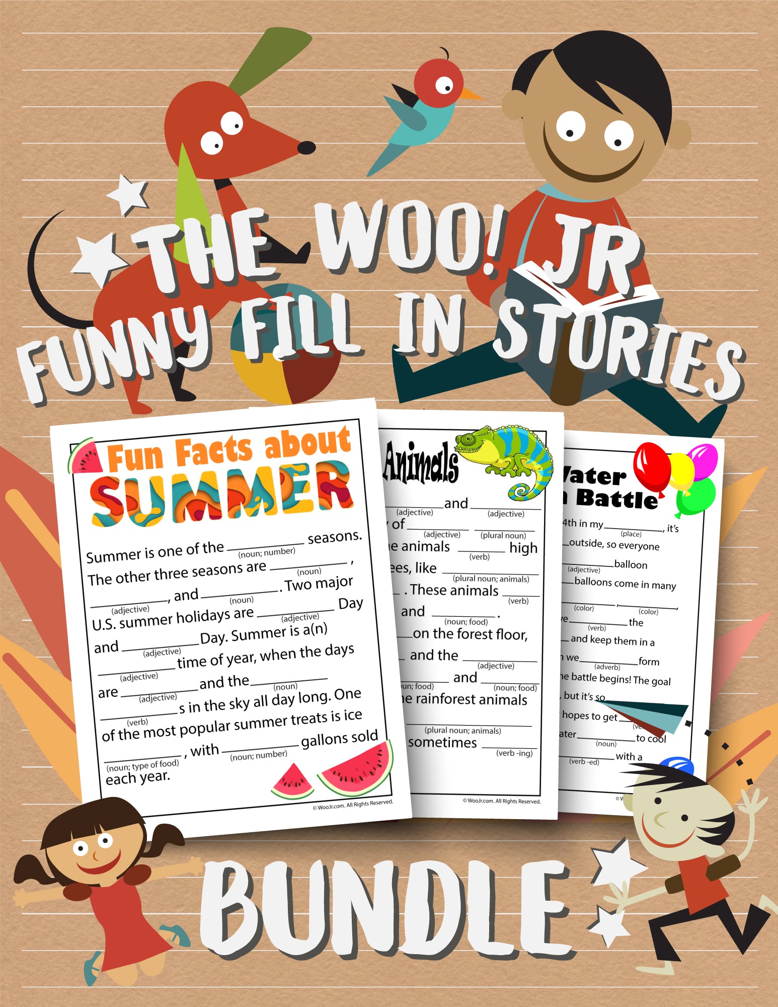 Fill In Story Fill in the Blank Stories Printable PDF Bundle – PDF Printables from ...