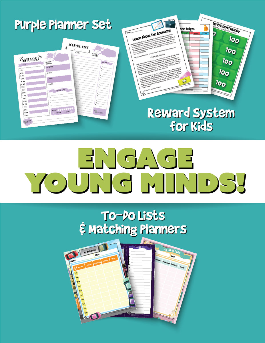 Planning and Organizing Printables Bundle for Kids & Adults PDF