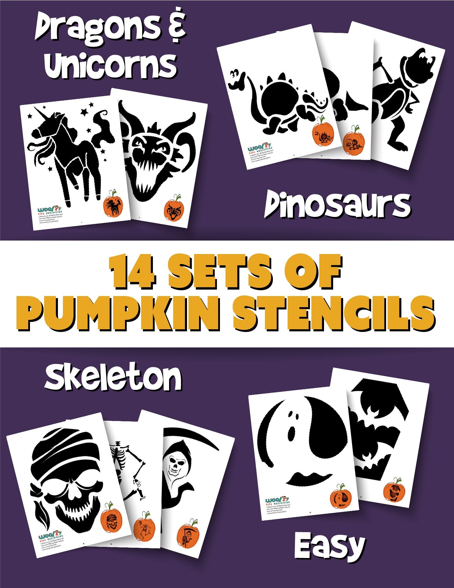 PDF Pumpkin Stencils Printable Bundle 100+ Designs – PDF Printables from  Woo! Jr. Kids Activities