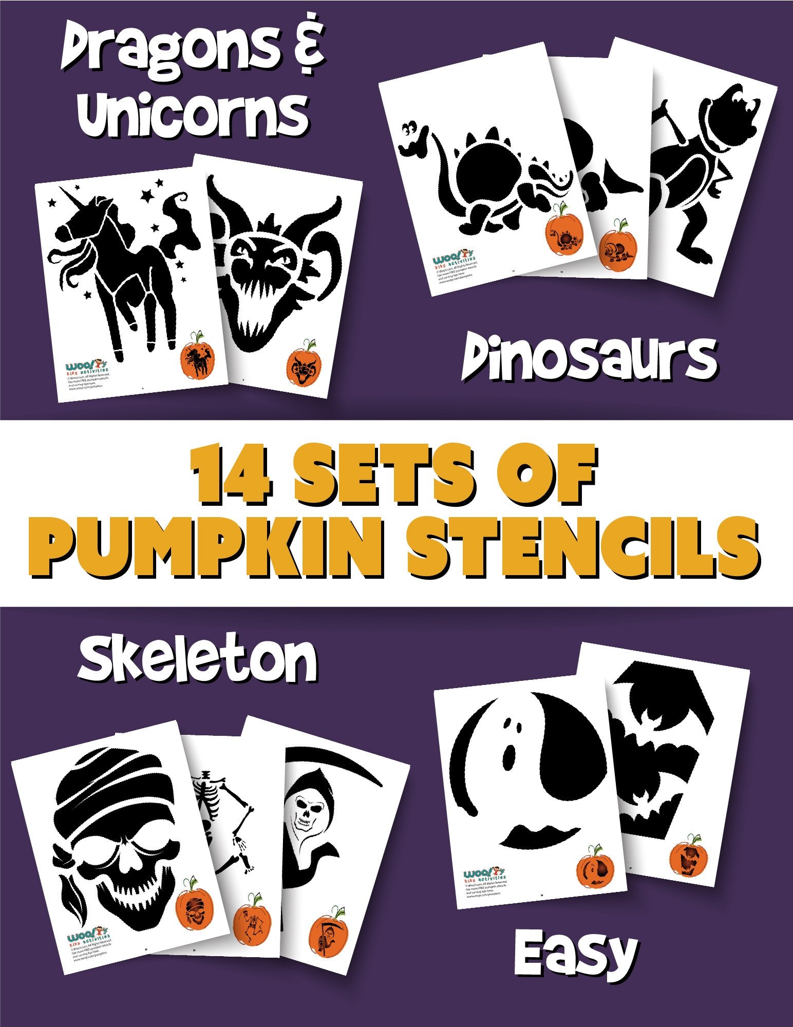 PDF Pumpkin Stencils Printable Bundle 100+ Designs – PDF Printables from Woo! Jr. Kids Activities how-to-carve-the-coolest-pumpkin-on-the-block-carving-stencils-included-vivint