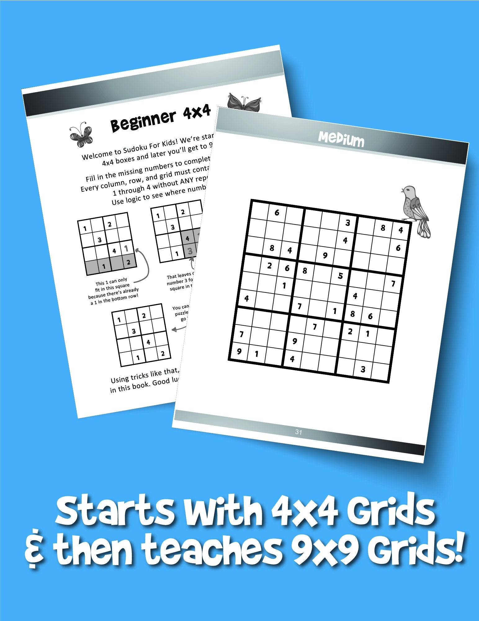 Sudoku For Kids Ages 4-8: 4x4 Sudoku Puzzles to Exercise Your Mind - Fun  And Challenging Activity Book For Kids (Paperback)